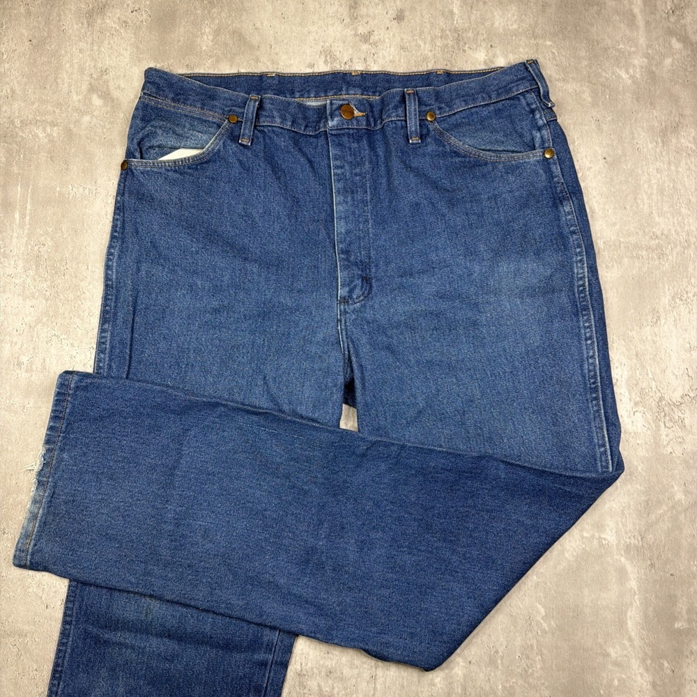 Wrangler 936 Cowboy Cut Jeans Mens 38x32 Indigo Slim Fit Western Denim USA Work